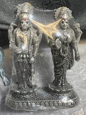 USA Stock 925 Sterling Vishnu Laxmi Home Office Mandir Décor Gift FREE SHIP
