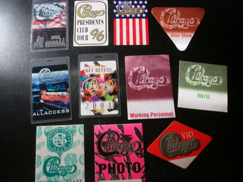11 Original Chicago Band Concert Backstage Pass Lot Ebay