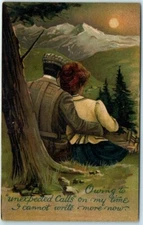 Postcard - Lovers Under the Tree Art Print - Love/Romance Greeting Card