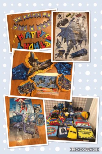 Batman DC Comics Birthday Party Decor Decorations Supplies Figures HUGE LOT- EUC