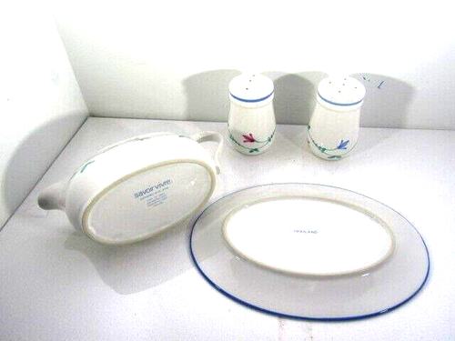 Savoir Vivre Portofino Blue Gravy Boat & plate Salt & Pepper - Picture 4 of 4