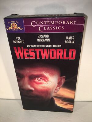 Westworld VHS Classic Sci Fi Western Michael Crichton Yul Brynner James  Brolin