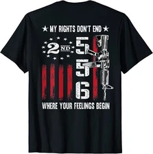2nd Amendment Feelings America USA Patriotic Funny On Back M-3XL Fast Shipping