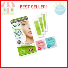 Nad's Facial Wax Strips - Hypoallergenic All Skin Types - Facial Hair Removal