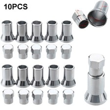 10 Sets Chrome Valve Stem Caps Covers Sleeve Chromies Cartruckbicycle Tr413