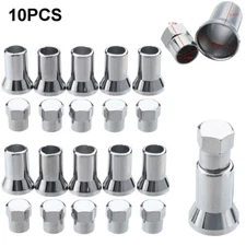 10 Sets Chrome Valve Stem Caps Covers Sleeve Chromies Car/Truck/Bicycle TR413