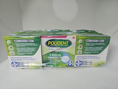 Polident 3 Minute Denture Cleanser 40 Tablets.(6 Boxes) Exp.06/26