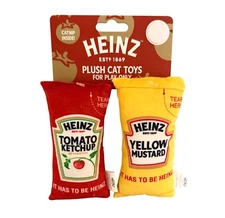 Heinz Plush Cat Toys Ketchup and Mustard