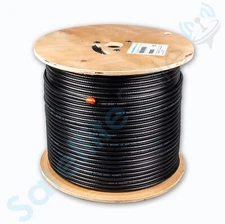 SatelliteSale RG6 Trishield 77% Coaxial Cable with Messenger Wire PVC Black