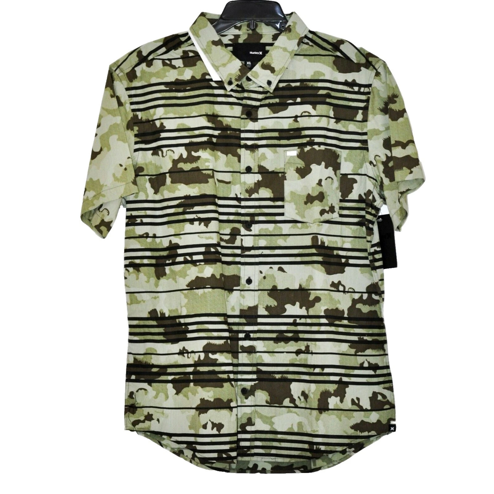 Camisas informales para hombre Hurley a rayas con botones