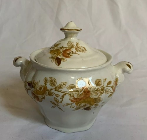 Ridgway Staffordshire Antique Rose Sugar Bowl & Creamer Set #4125 England - Picture 8 of 12