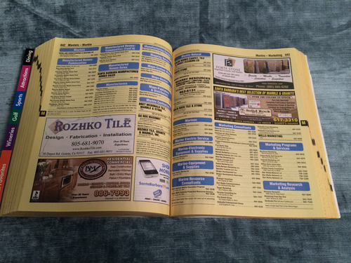 SANTA BARBARA YEAR '2014 WHITE & YELLOW PAGES COMMUNITY TELEPHONE DIRECTORY BOOK - Picture 19 of 20
