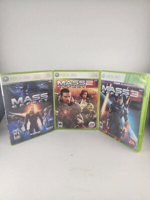 Mass Effect Trilogy 1 2 3 Xbox 360 Bundle CIB Tested Working BioWare VGC