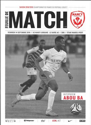 Spielbogen Nr. 04 ASNL Nancy - Le Havre AC (2018-2019) - Ligue 2
