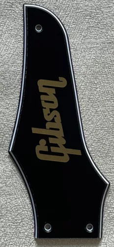Custom For Gibson Firebird Truss Rod Cover Gold"logo" Guitar Pickguard Black