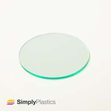 Perspex® Laser Cut Glass "Look" Green Edge 6T21 Acrylic Plastic Disc Circle
