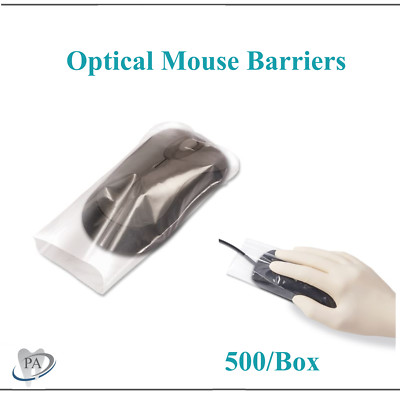 Dental PC Mouse Sleeve Mouse Cover Mouse Plastic Barrier, 7'' x 3.75'', 500/pk