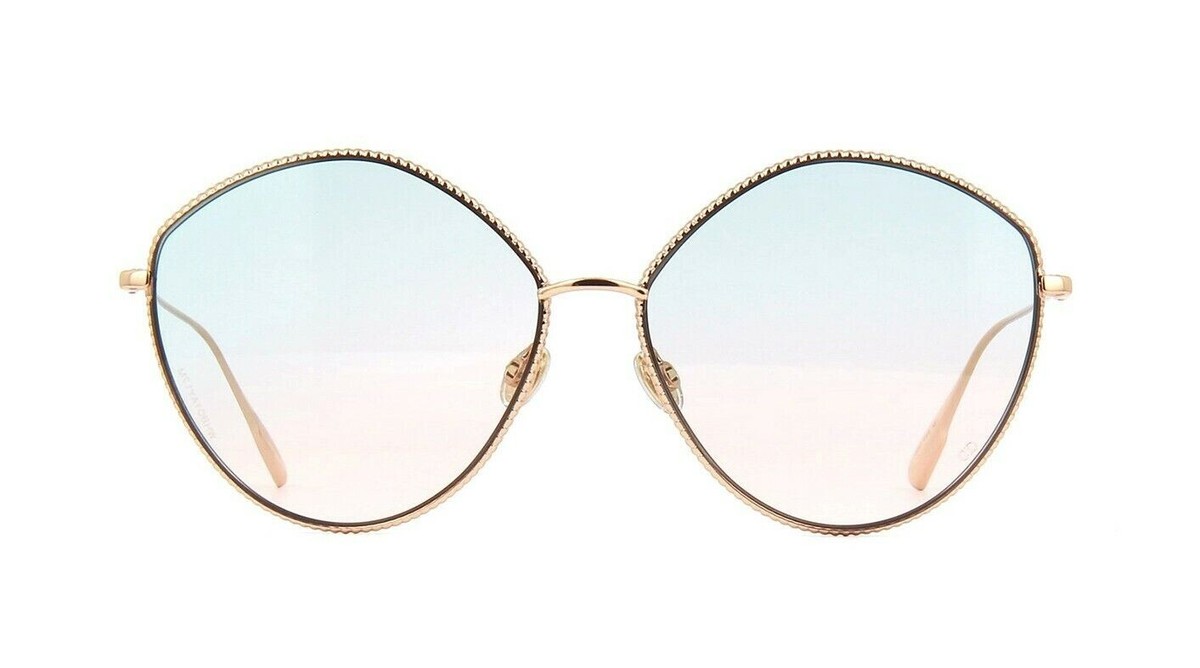 美品✨Christian Dior Logo Gold Sunglasses Christian Dior Sunglasses - Gold Copper Metal Frame - Green