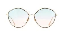 Christian Dior Sunglasses - Gold Copper Metal Frame - Green Light Lens - 61mm St