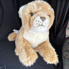 FAO Schwarz Lion Cub Lioness Plush Adopt A Wild Pal Endangered Lying 15" Toy