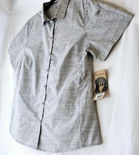 NWT Chef Works 2X Women's Urban Collection UtilityShirt Gray Short Sleeve
