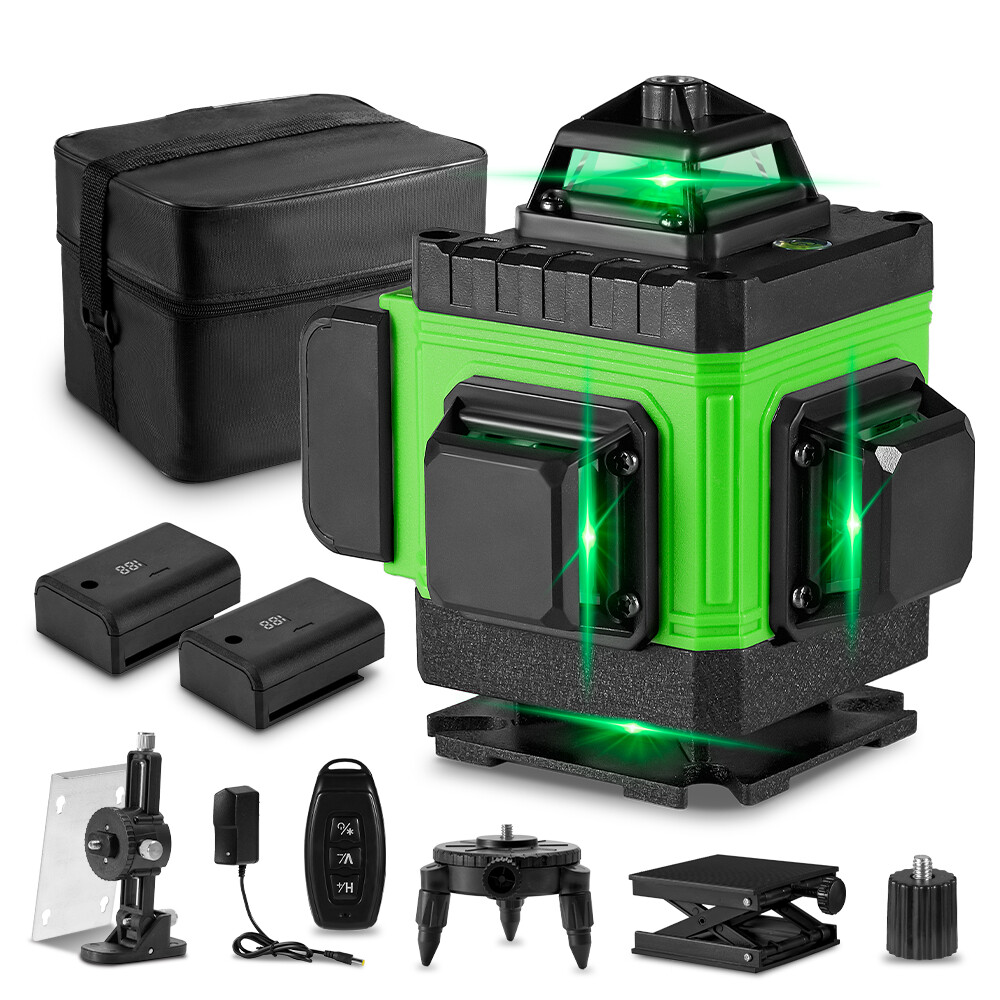 4D 16 Lines Green Laser Level 360° Self Leveling Rotary Cross Line Measure