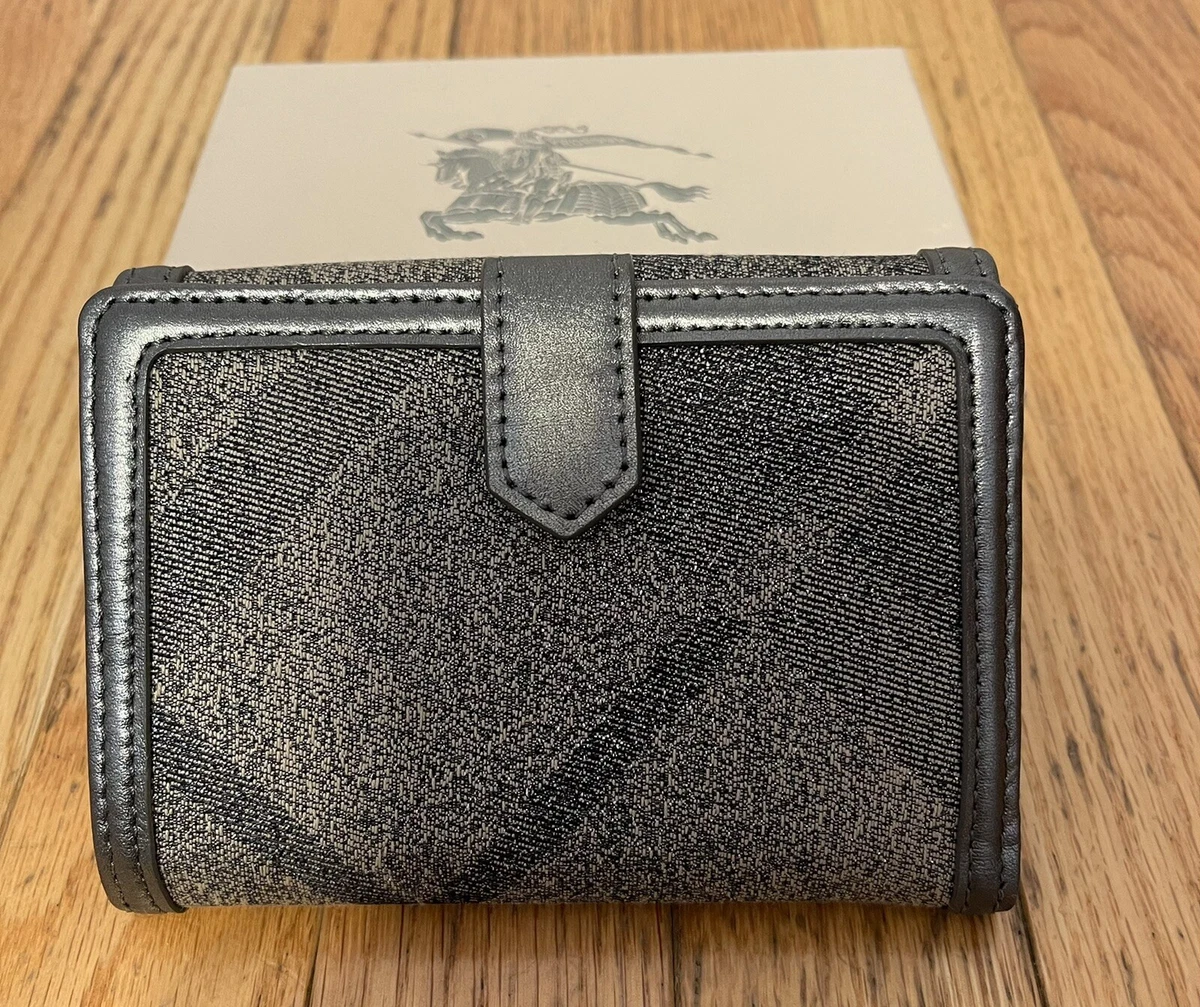 BRAND NEW BURBERRY LEATHER PLAID PRINT MEDIUM SIZE WALLET COLOR