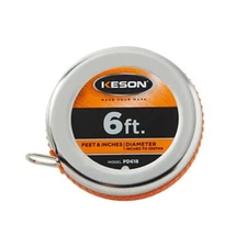 6 Ft Wrap-A-Round Pipe Outside Diameter Measuring OD Tape, 1/4" Wide Blade Keson