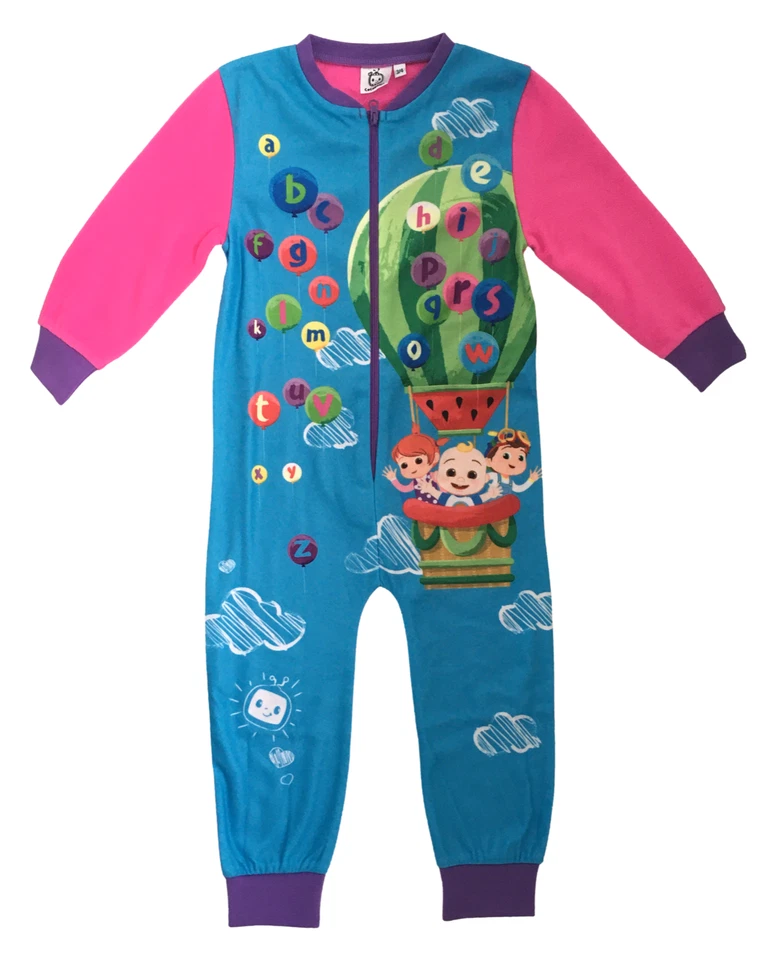 Mädchen COCOMELON Schlafanzug, Pyjama, PJS, all in one 12mths - 4 Jahre Microfleece