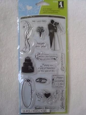 Inkadinkado Repositional 15 pc Clear Stamps- WEDDING