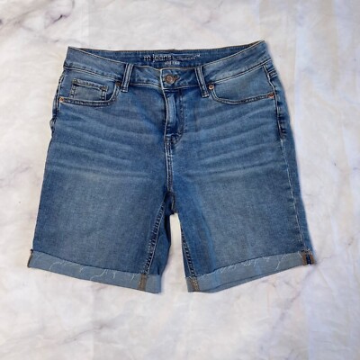 M Jeans by Maurice s Cuffed Bermuda Shorts Womens Size 8 Jean Denim Mid Rise M62