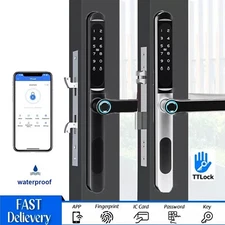 Smart Door Lock Waterproof Fingerprint Digital Password RFID Card Sliding Door