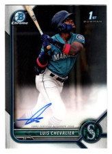 Luis Chevalier 2022 Bowman Chrome 1st Year Prospect Autograph Auto Mariners