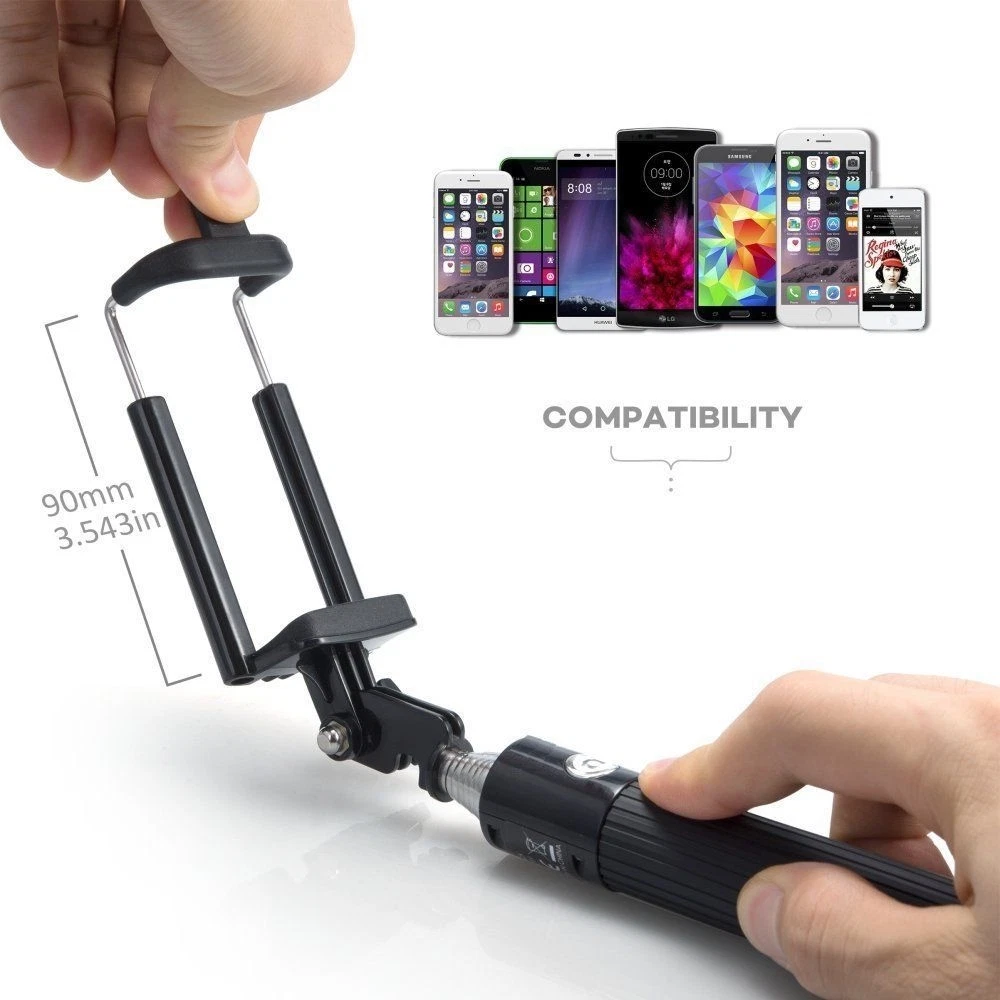 Extendable Wireless Bluetooth Shutter Selfie Monopod Stick For.