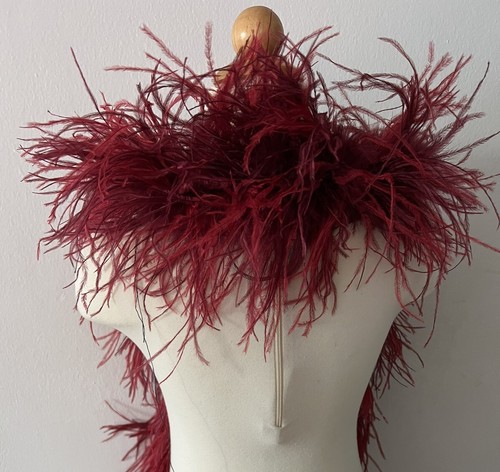 Ostrich Feather Vintage Boa Scarf 60” Long Premium Delicate Ostrich Feathers AL - Picture 6 of 17