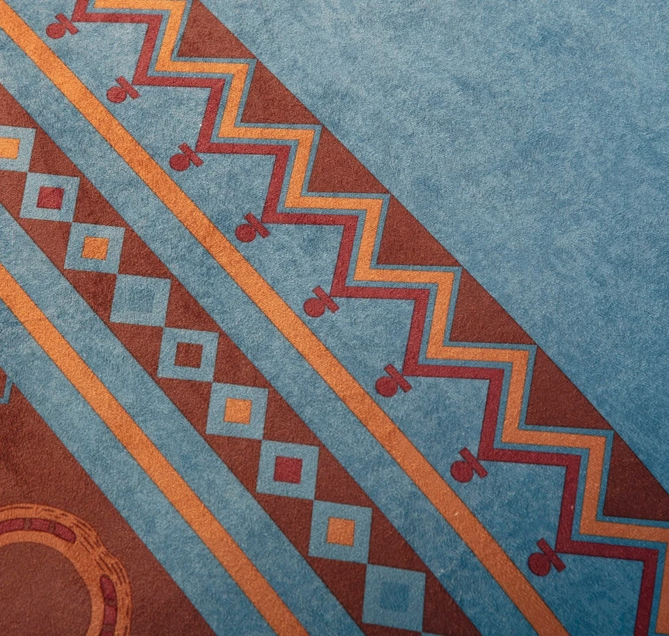 Juego de edredón de caballos salvajes del suroeste de 7 piezas Chezmoi Collection, turquesa Foto 4 de 4