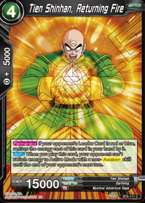 Moderate Play DBS:M Tien Shinhan, Returning Fire - BT6-111 - C Destroyer Kings (