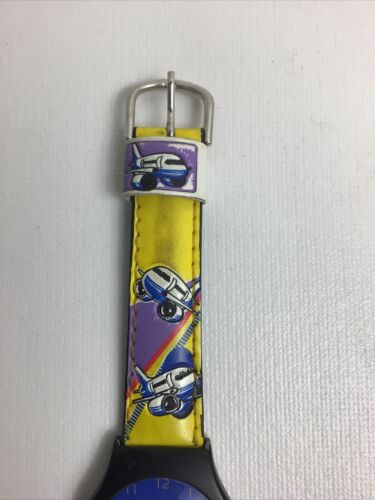 Original Vintage Boeing Wristwatch Airplane Airline Yellow Blue Red Purple Black - 第 4/8 張圖片