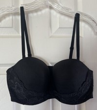 Victoria's Secret Bra 36D Body By Victoria Lined Black Padded Underwire