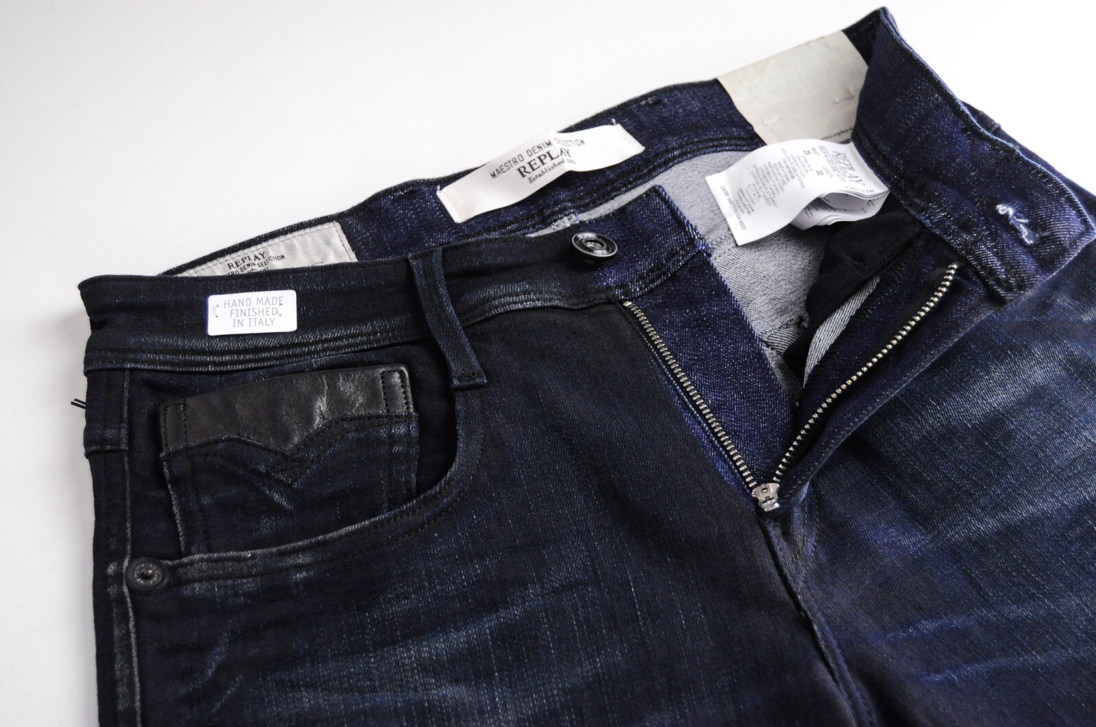 REPLAY Men Jeans Maestro Selection W29/L30 Dark Blue Washed Slim Cotton