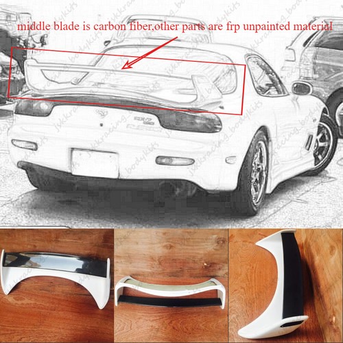For Mazda RX7 FD3S Carbon +FRP Unpainted Rear Trunk Spoiler Wing ...