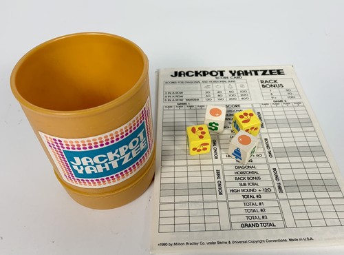 Jackpot Yahtzee Replacement Pieces Cup 4 Dice + 30 Score Sheets 1980 Vintage - Picture 3 of 3