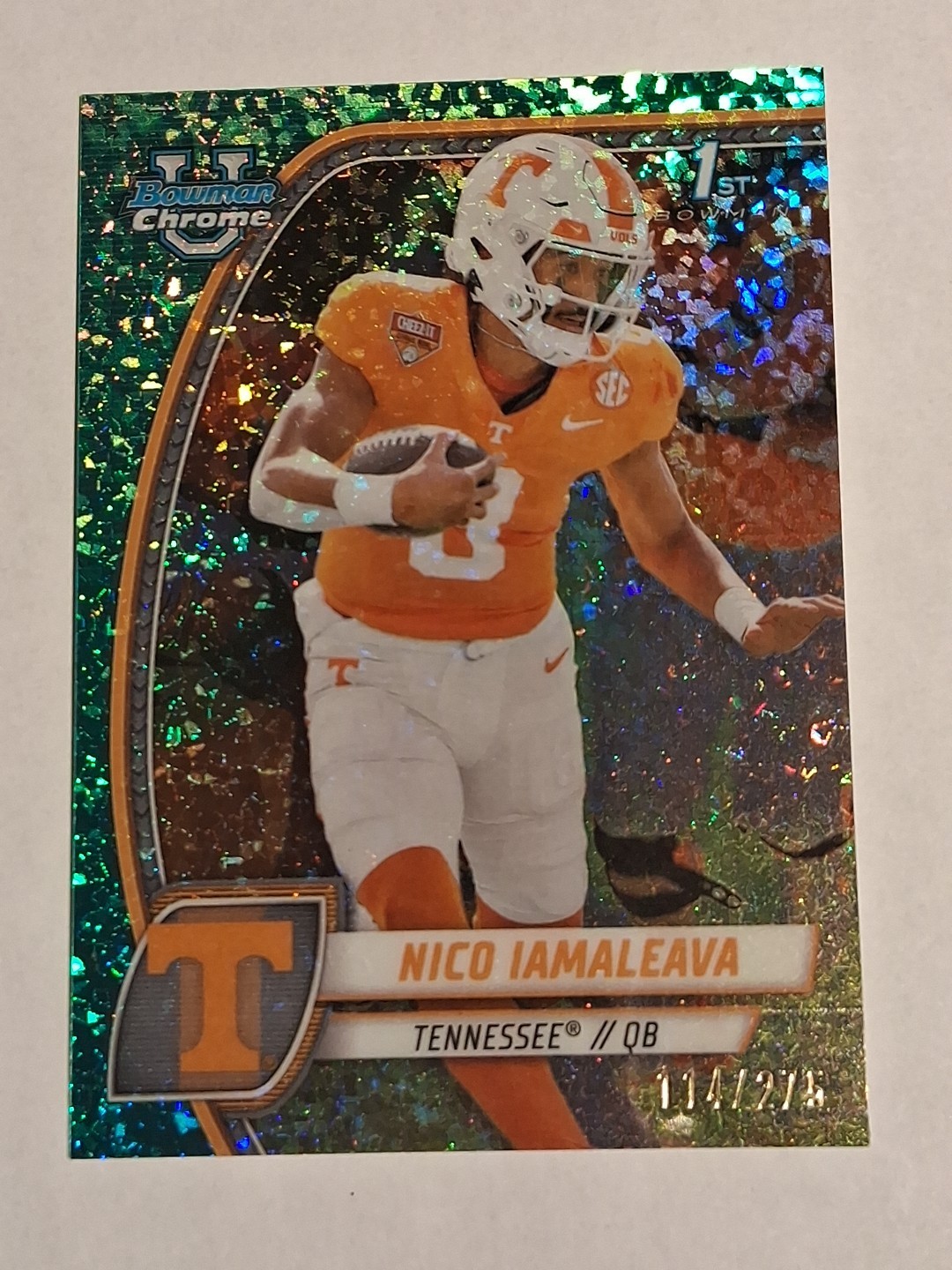 2024 Bowman University Chrome - Nico Iamaleava #139 Aqua Mini-Diamond Ref.  /275