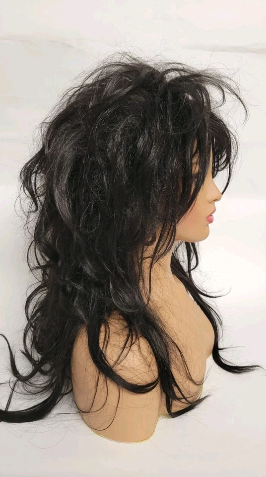 💕 ¡¡DESSY!! PELUCA LARGA BOB TEXTURIZADA BANG COSPLAY NEGRO ROCK STAR UNISEX SINTÉTICO Foto 4 de 4