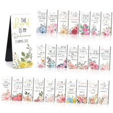 Magnetic Bookmarks - 30 PCs Christian Floral Book Marks for Bible Verse