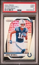 PSA 9 Adonai Mitchell 303 Silver Prizm Football 2024 Panini Prizm