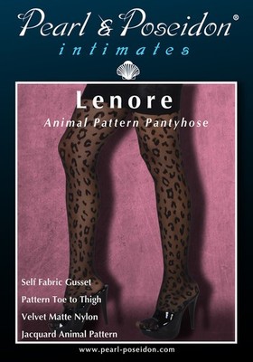 Lenore - Animal Pattern Pantyhose with Jacquard Finish on Sheer Nylon