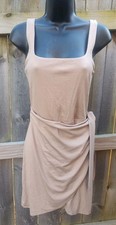 Aritizia Saturn Brown Stretch Wrap Mini Dress Sz M