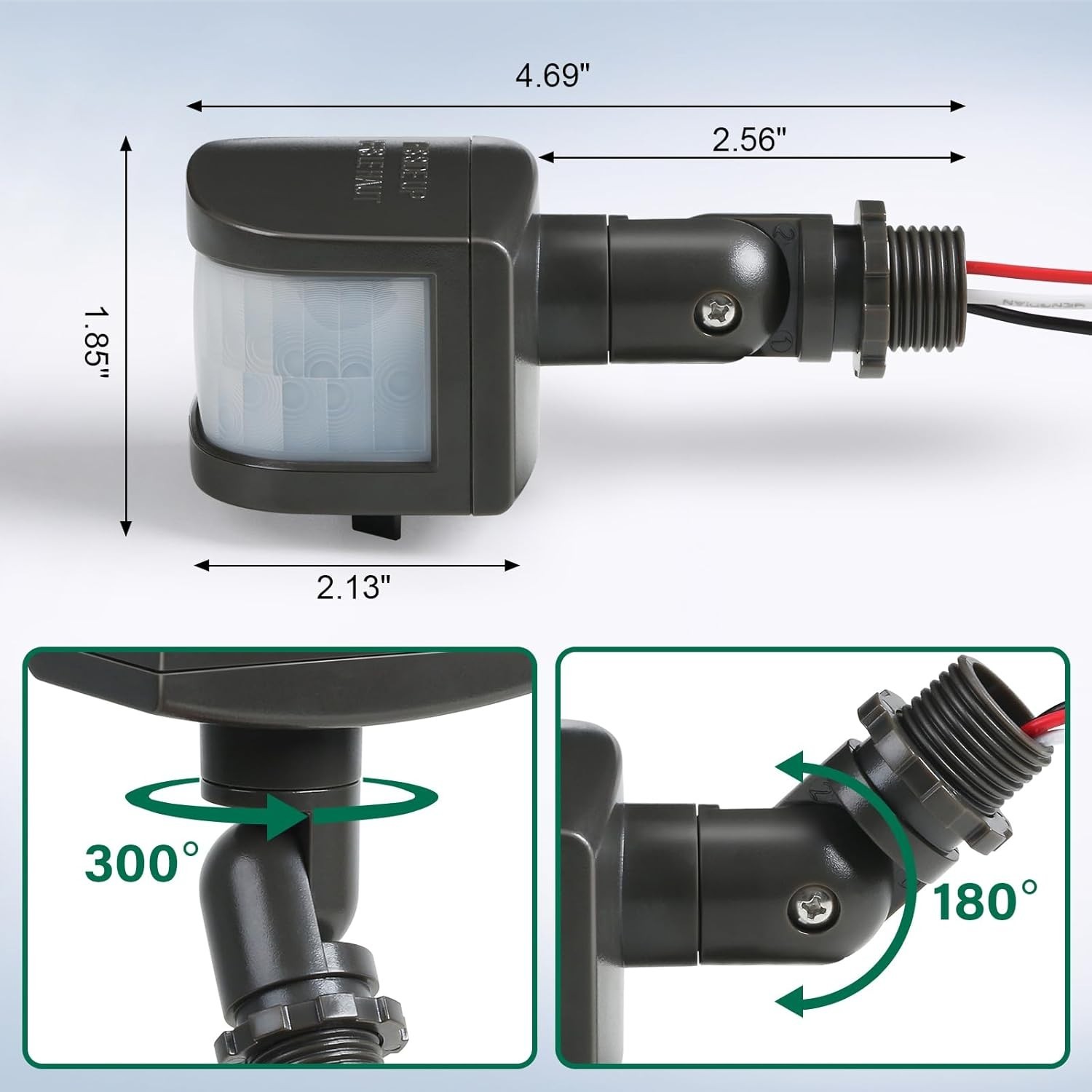240-Degree Replacement Motion Sensor, Adjustable LUX5-300 & Time & Detection ...