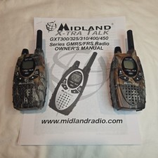 Midland GXT450 X-Tra Talk Walkie Talkies Pair Camo - Tested  Working